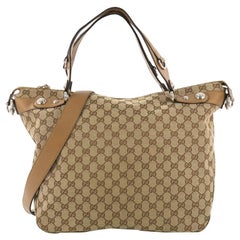 Gucci Icon Bit Top Handle Bag GG Canvas Large