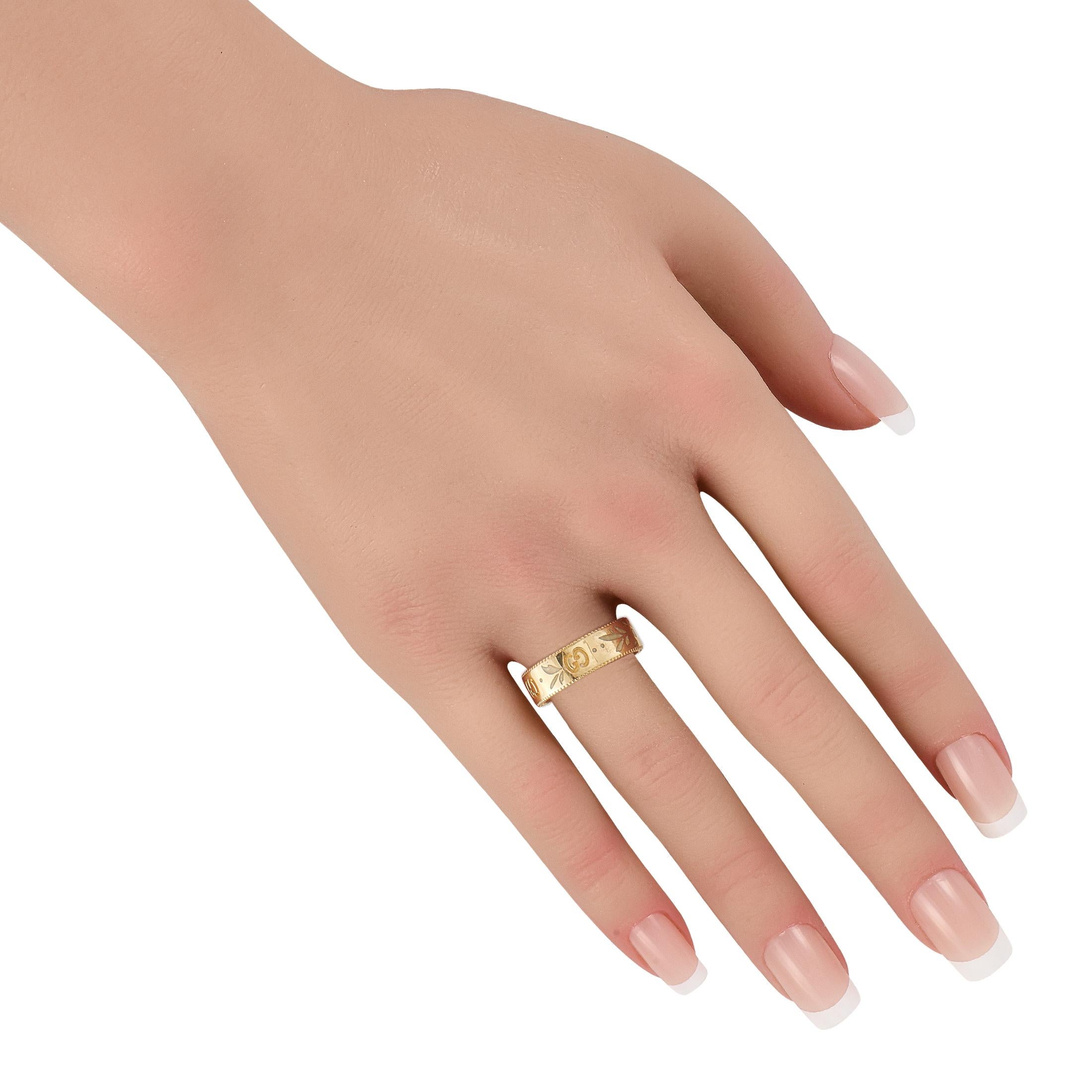 Gucci Icon Blooms 18K Rose Gold Ring In condizioni ottime in vendita a Southampton, PA