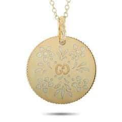Gucci Icon Blooms 18K Yellow Gold and White Enamel Necklace