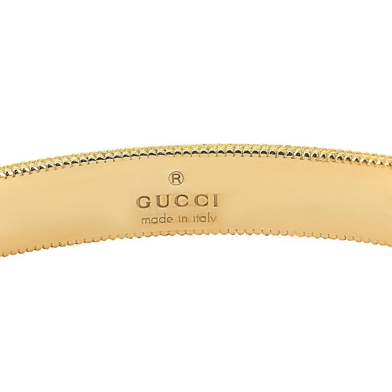 Gucci Icon Blossom 18 Karat Yellow Gold and White Enamel Bracelet at ...