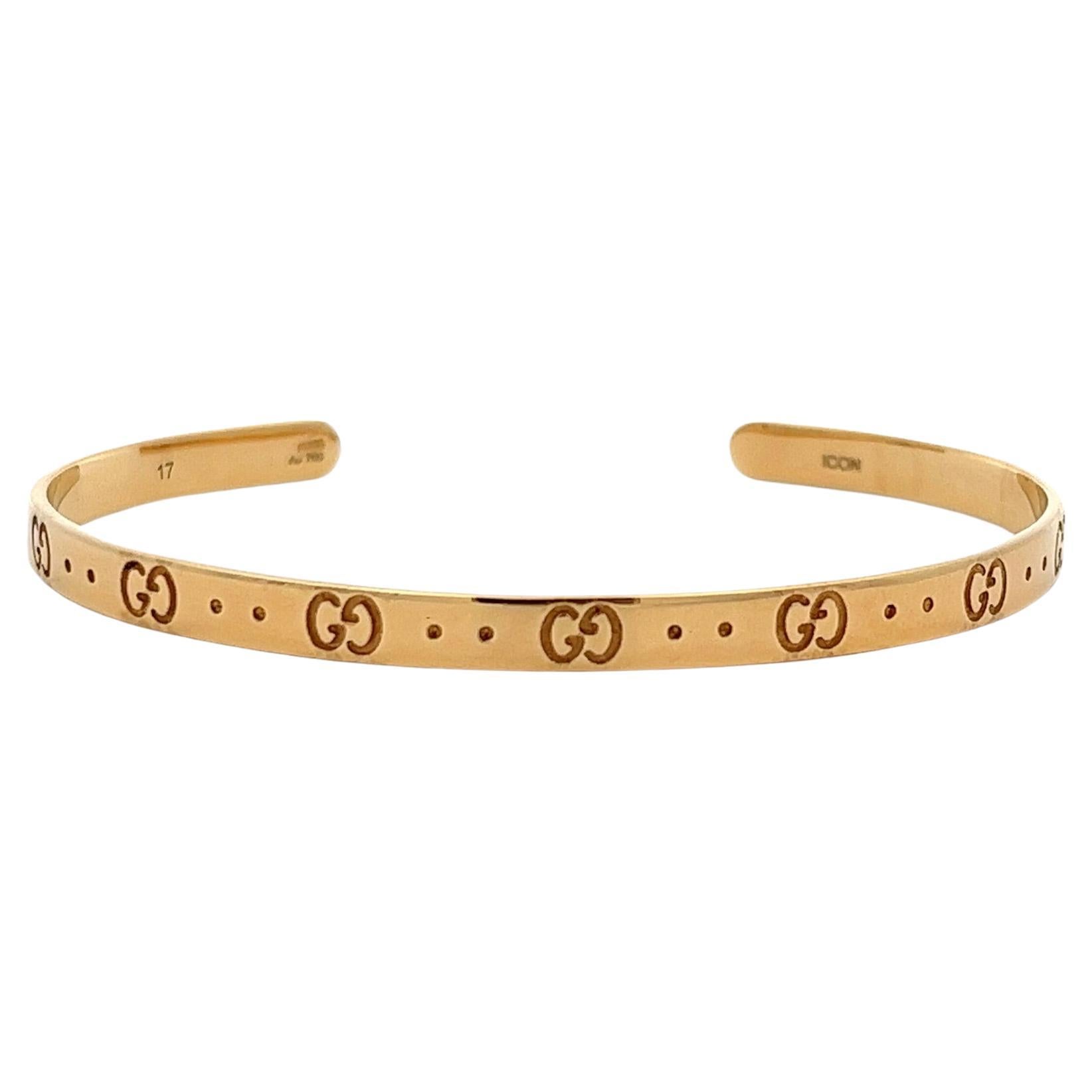 Gucci Icon Bracelet Cuff in 18 Karat Yellow Gold For Sale