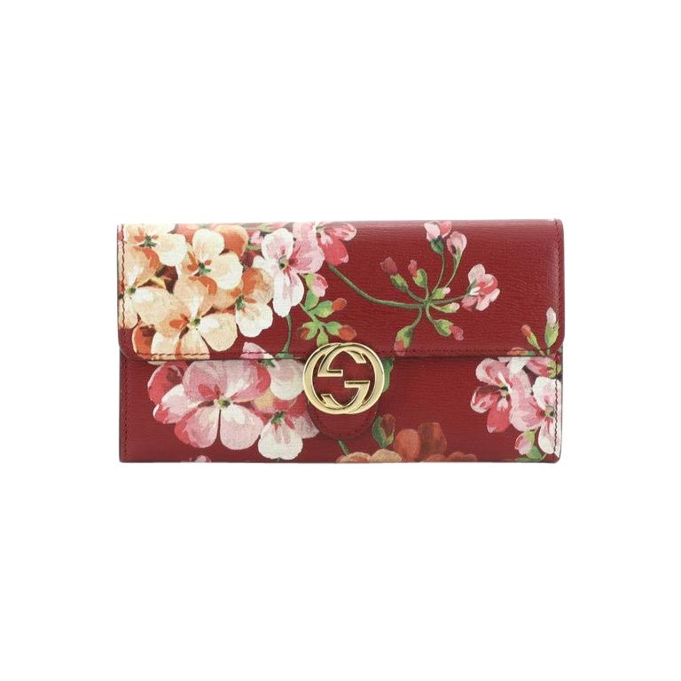 Gucci Icon Continental Wallet Blooms Print Leather at 1stDibs | gucci bloom  wallet on chain, gucci blooms wallet
