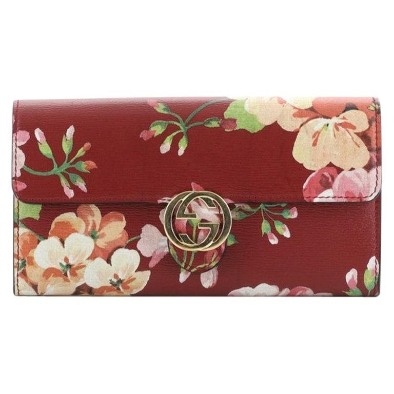 Gucci Icon Continental Wallet Blooms Print Leather