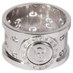 Gucci Icon Diamant-Mode-Ring aus 18k Weißgold mit 0,12 Gesamtkaratgewicht