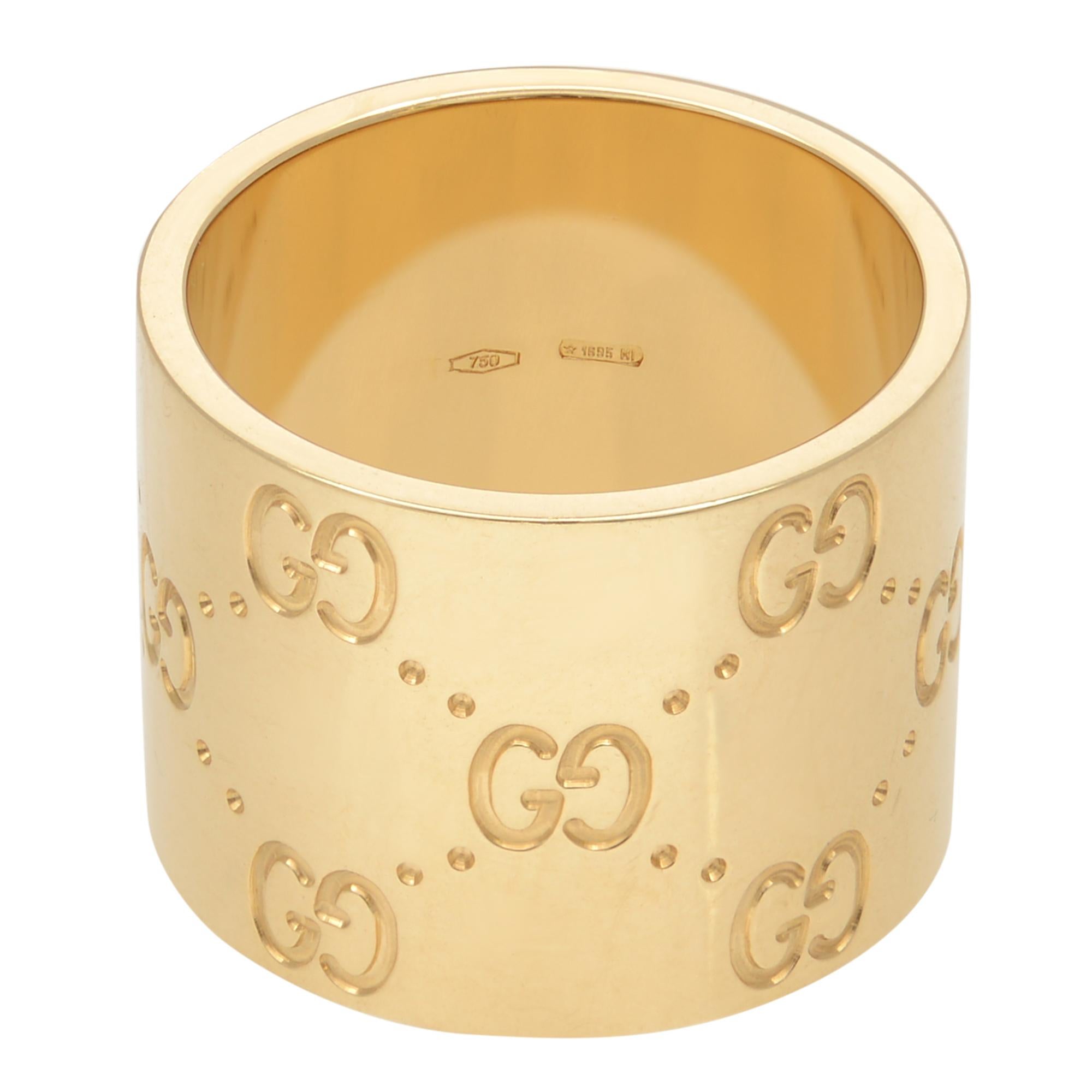 Gucci Icon Logo Wide Ladies Ring 18k Yellow Gold at 1stDibs | gucci icon  ring, wide gold ring, gucci ring 18k gold