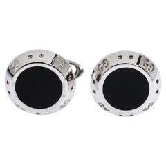 Gucci Icon Onyx 18K White Gold Cufflinks