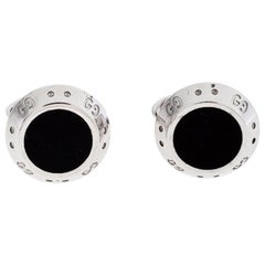 Gucci Icon Onyx 18K White Gold Cufflinks