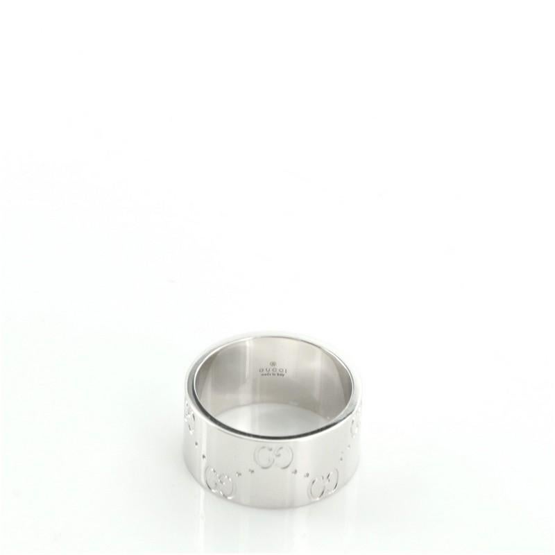 Gucci Icon Ring 18 Karat White Gold In Good Condition In New York, NY