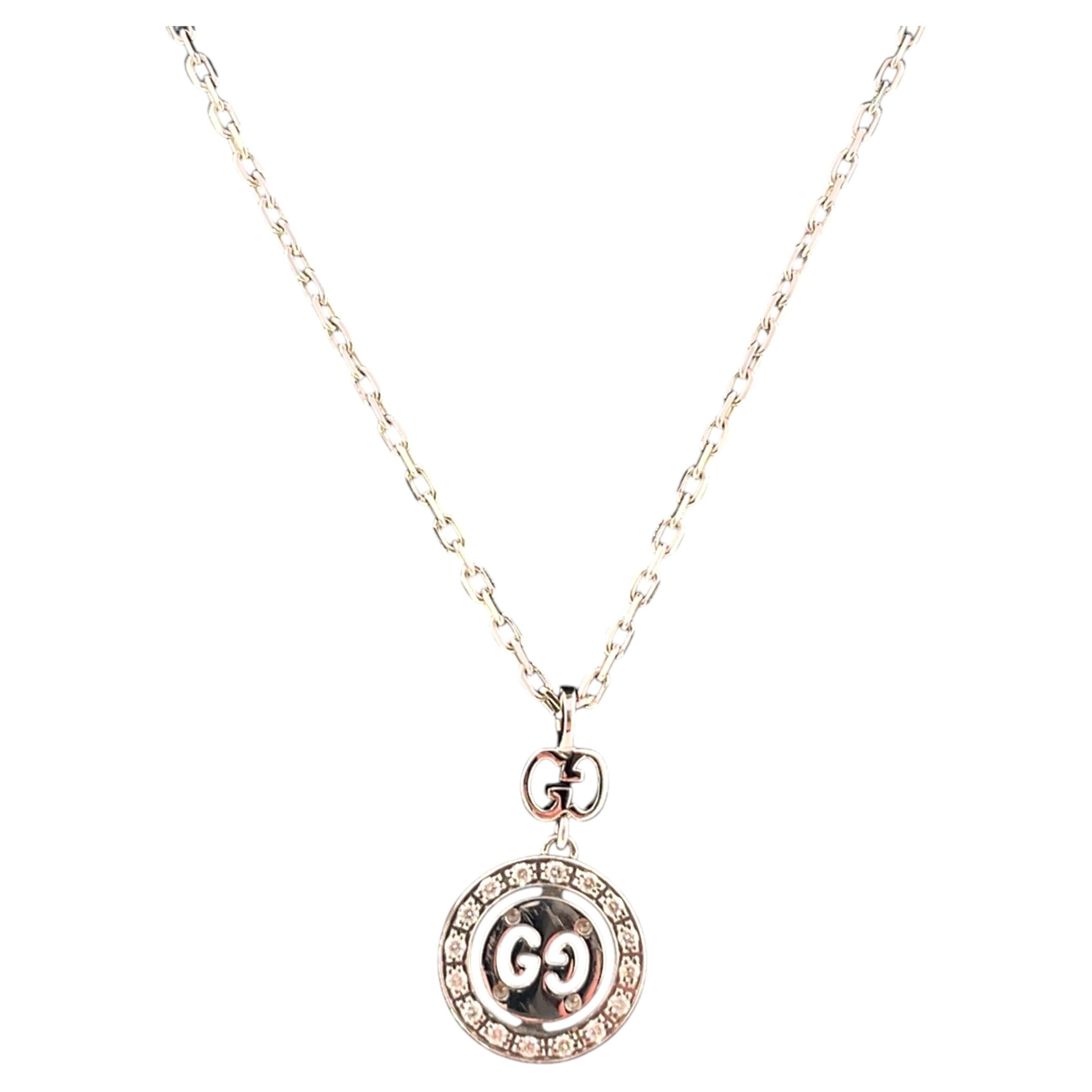 Collana Gucci Icon Twirl con diamanti – Oro bianco 18 carati