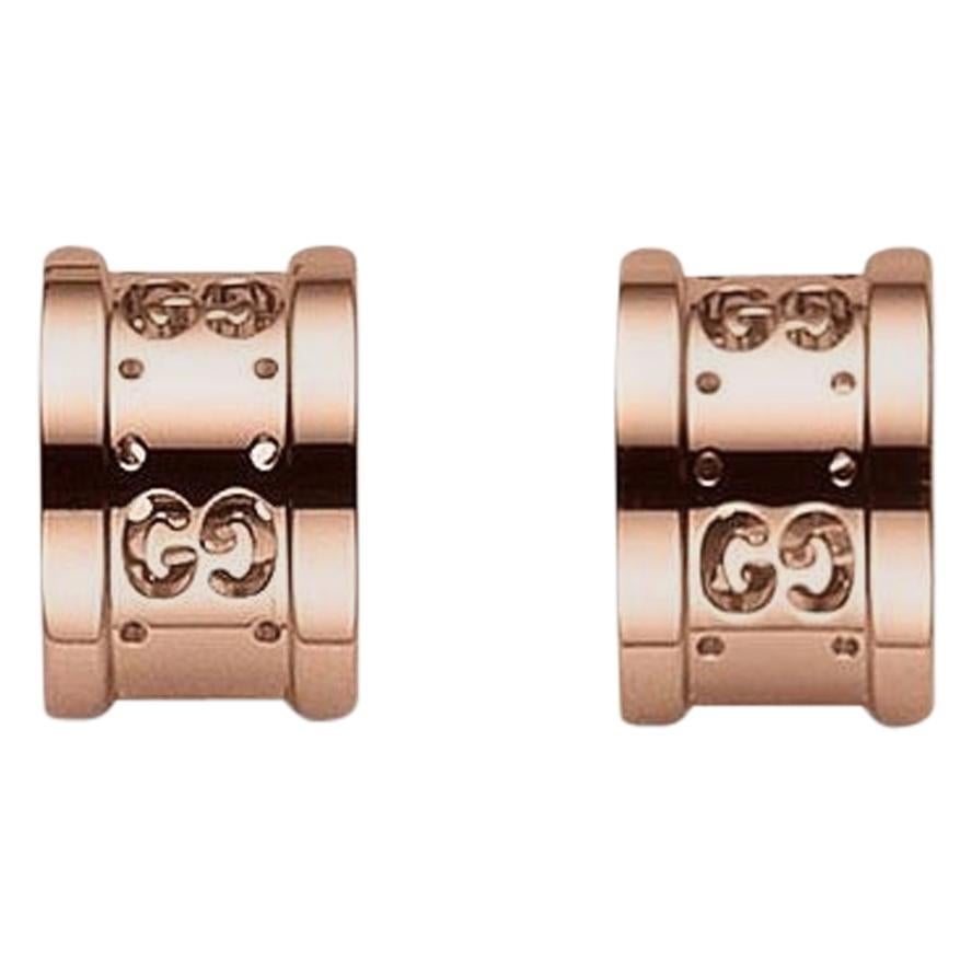 Gucci Icon Twirl Earrings in 18 Karat Rose Gold, YBD223729001