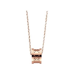 Gucci Icon Twirl Necklace in 18 Karat Pink Gold, YBB214169001