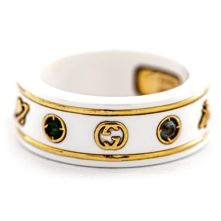 Gucci Icon with Gemstones Ring For Sale at 1stDibs