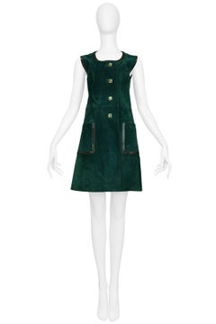 Gucci Green Suede Day Dress, 1970s