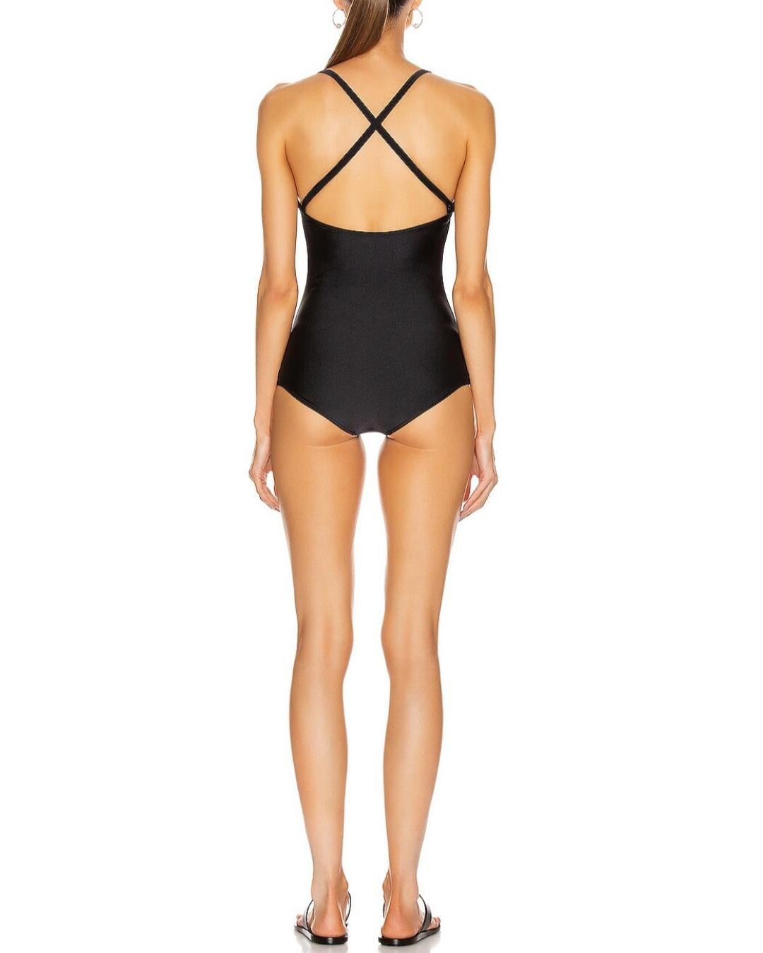 Gucci Iconic One Piece Black with Gucci Vintage Logo Swimsuit