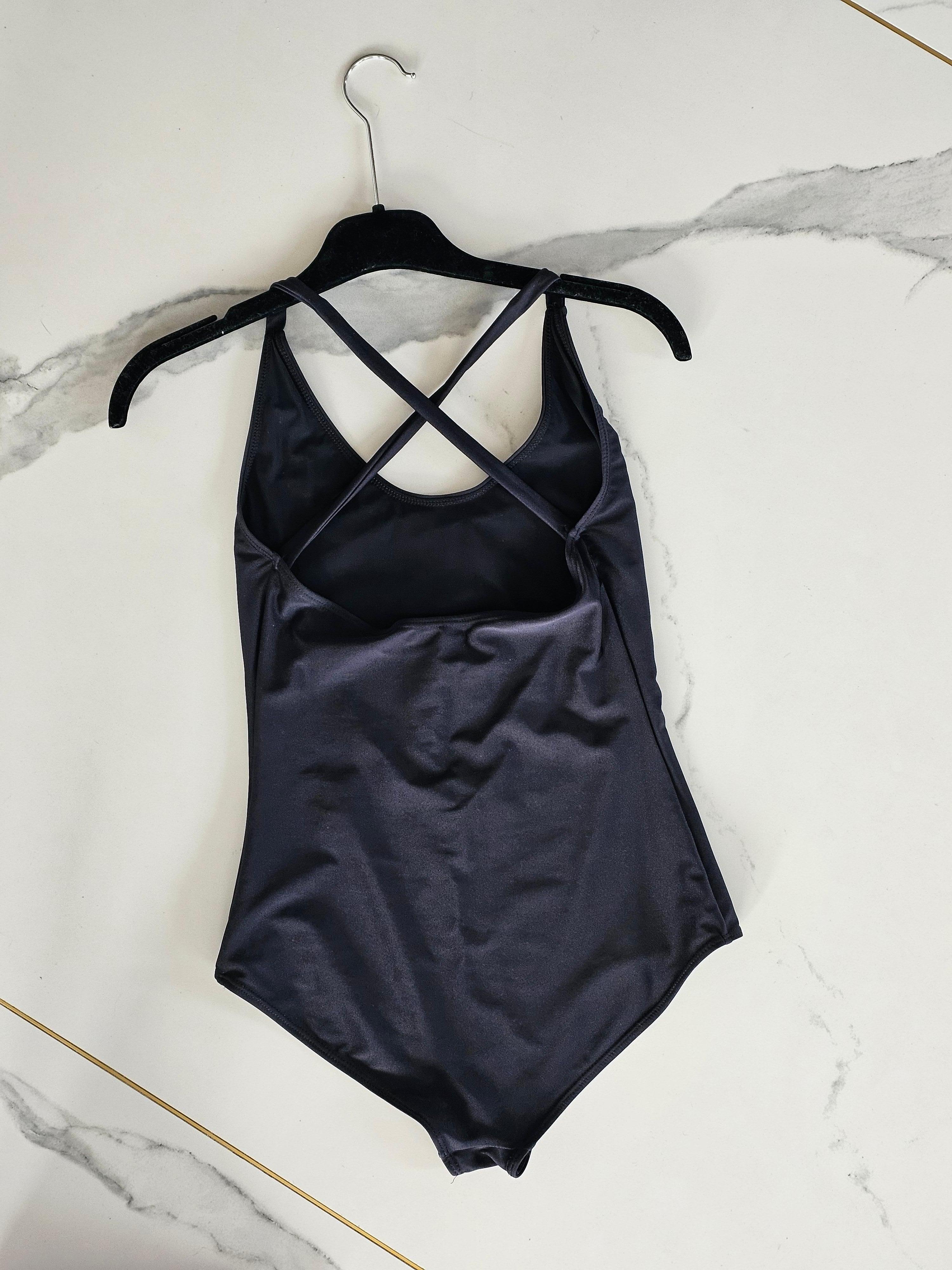 Gucci Iconic One Piece Black with Gucci Vintage Logo Swimsuit