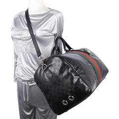 Gucci Imprime Monogram Web Carry On Duffle Bag Nero