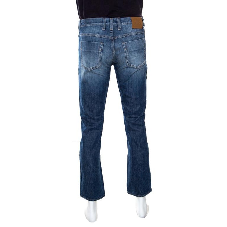 Gucci Indigo Faded Effect Regular Fit Denim Jeans S For Sale at 1stDibs
