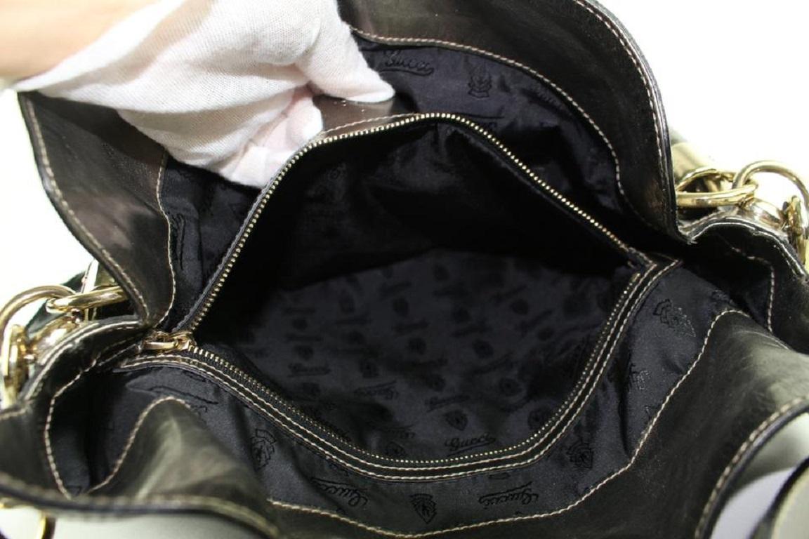 Gucci Indy Hobo Babouska 2way 9gz0918 Black Patent Leather Messenger Bag For Sale 7