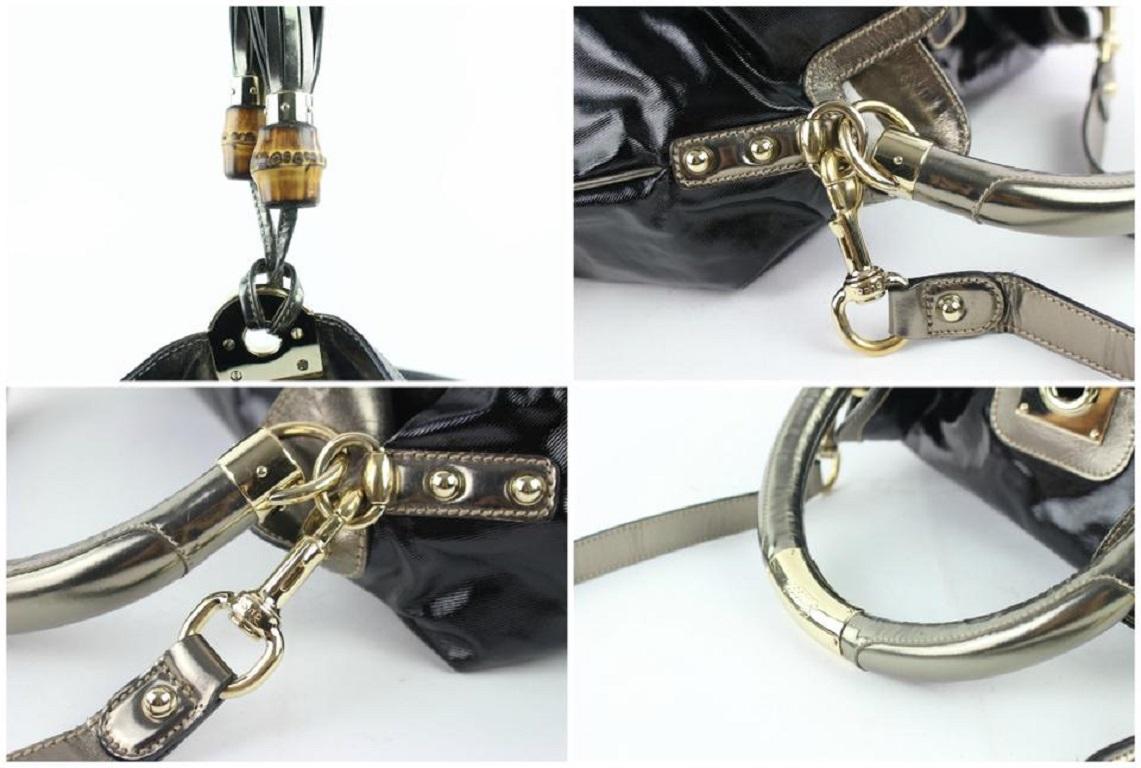 Gucci Indy Hobo Babouska 2way 9gz0918 Black Patent Leather Messenger Bag For Sale 1