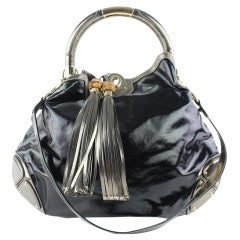 Gucci Indy Hobo Babouska 2way 9gz0918 Black Patent Leather Messenger Bag