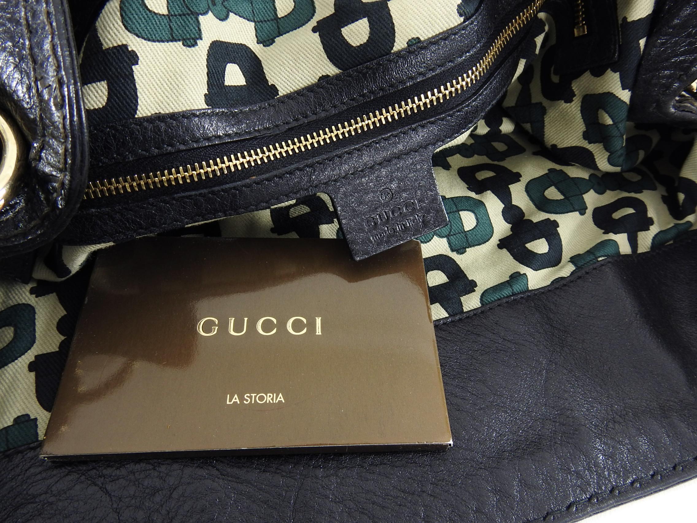Gucci Indy Hobo Black Leather Large Tassel Bag 6