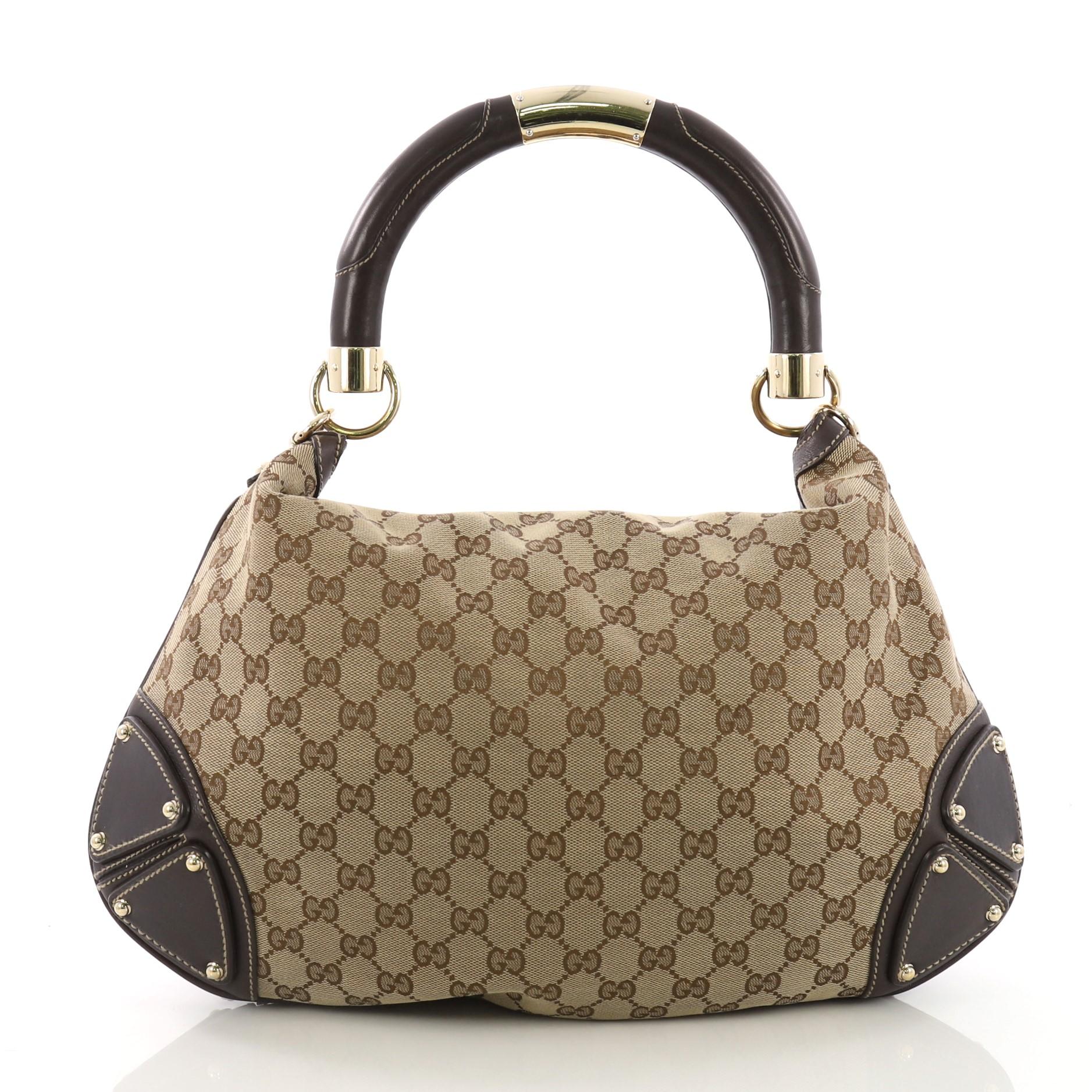 Gucci Indy Hobo GG Canvas Medium In Good Condition In NY, NY