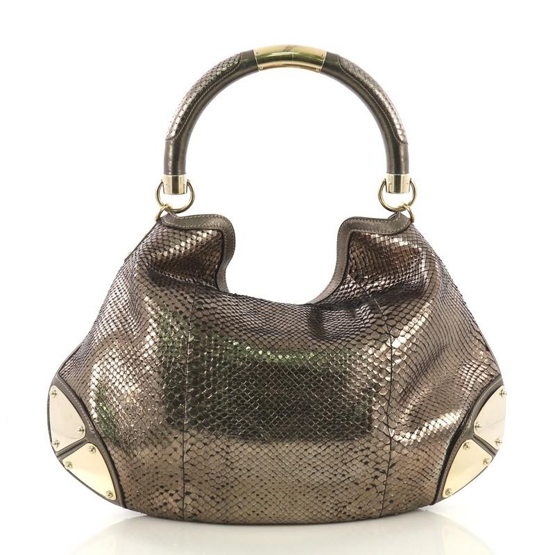 Gucci Indy Hobo Python Large In Good Condition In NY, NY