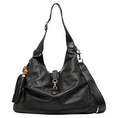 Gucci Vintage Jackie Bardot Black Monogram Canvas and Leather Purse - $397  - From Brooke