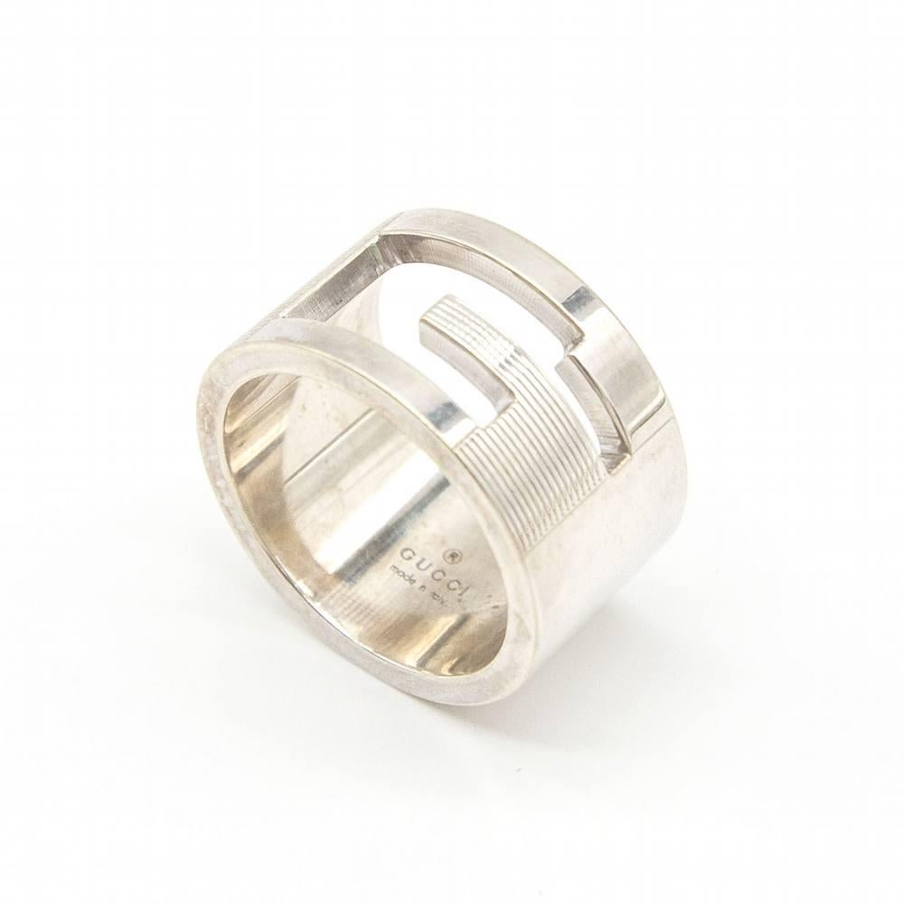 GUCCI initial G ring for woman l Size 13,5 this ring can be resized, ask for a quotation  Silver 925/-  12,30 grams  Ref.:D363922SO