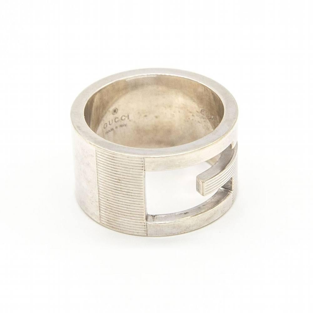 GUCCI Initial G ring in silver For Sale 1