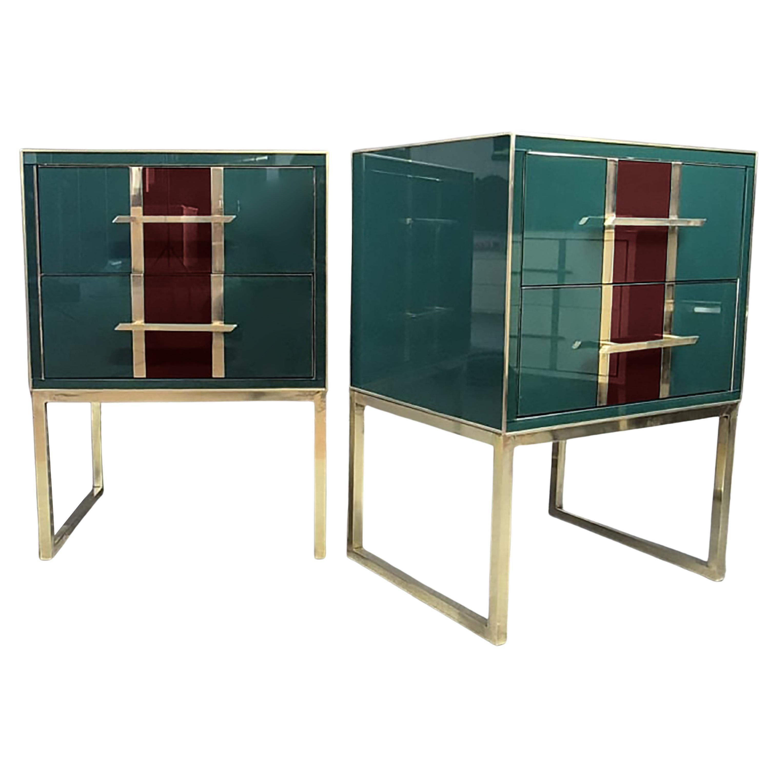 Gucci-Inspired Green and Red Murano Bedside Tables: Justfurnituress Design