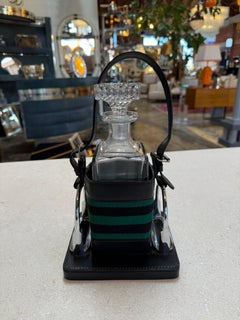 Gucci Inspired Leather & Crystal Desk Set, Italy, 1970s