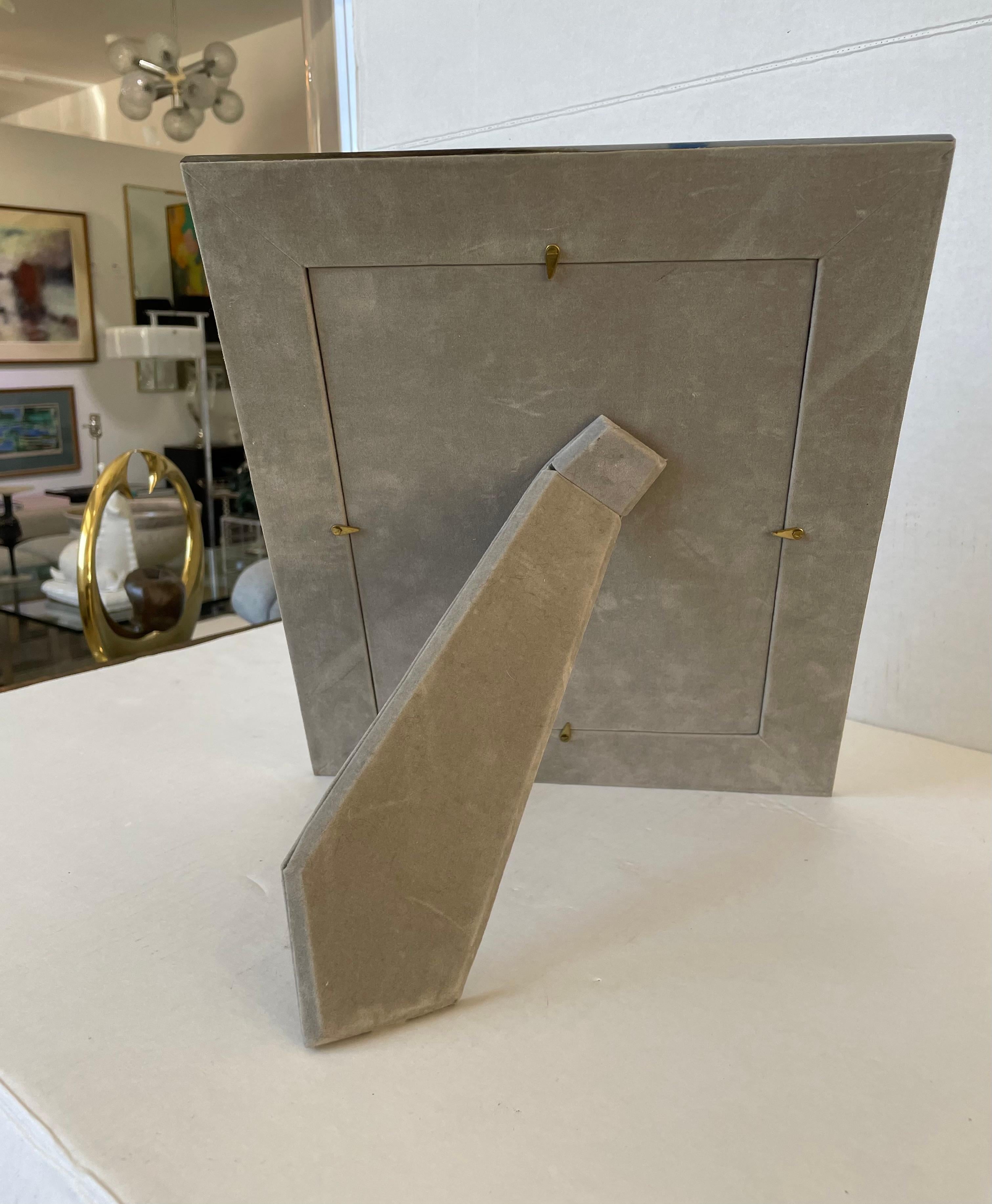 Gucci Inspired Tessellated Marble and Brass Picture Frame For Sale 1