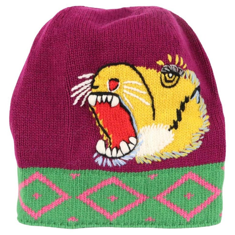 Gucci Intarsia Wool Beanie Small For Sale at 1stDibs | gucci lion hat,  guccy beanie, gucci beanie