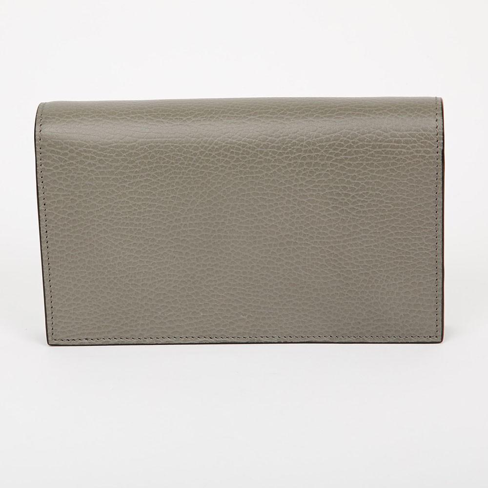 Gucci Interlock Wallet On Chain with Grey Leather In Excellent Condition In Paris, FR