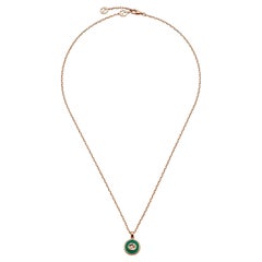 Collar Gucci entrelazado de ágata verde en oro rosa de 18 ct YBB789340002