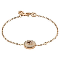 Gucci Interlocking 18ct Rose Gold Mother Of Pearl Bracelet YBA786749001