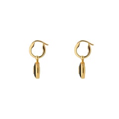 Gucci Interlocking 18ct Yellow Gold Black Onyx Hoop Earrings YBD786563001