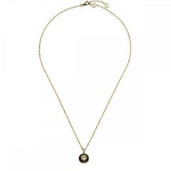 Gucci Interlocking 18K Chain Necklace With Black Onyx YBB789340001