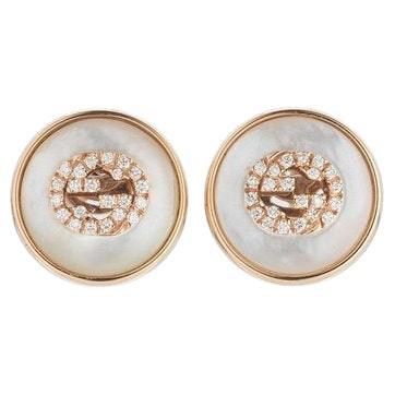 Gucci Interlocking Diamond Mother of Pearl Stud Earrings YBD786746001