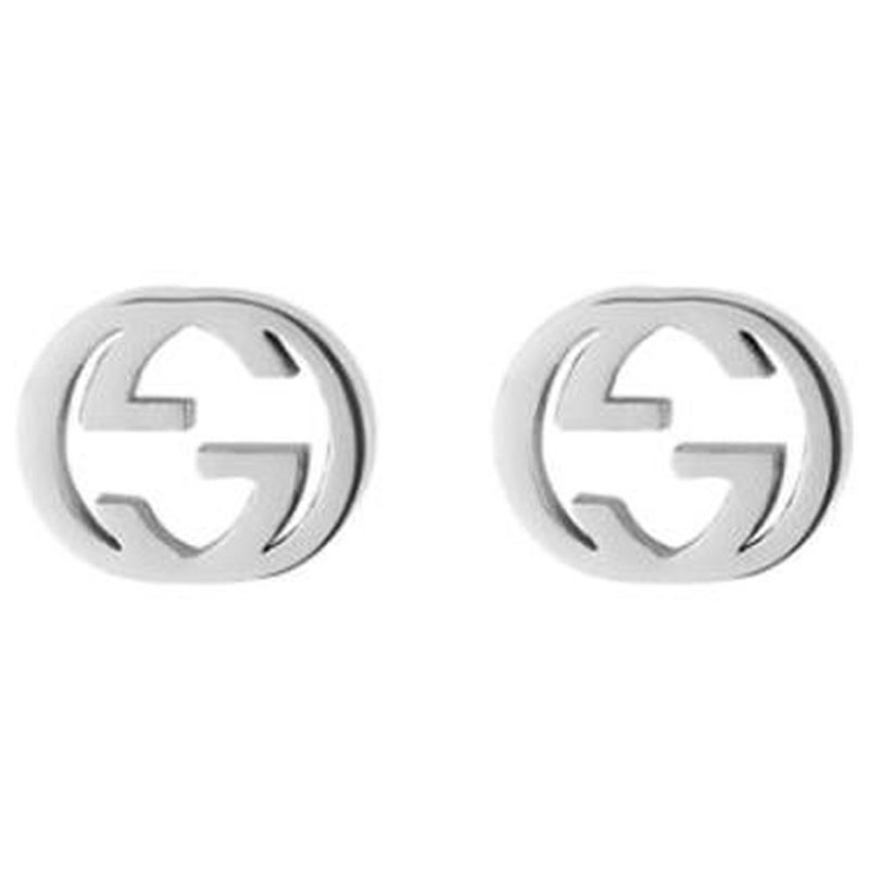 Gucci Clous d'oreilles en or blanc 18 carats imbriqués G YBD662111002