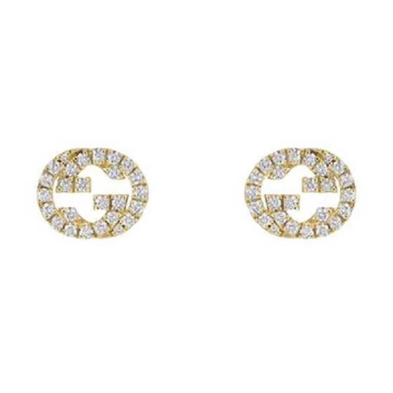 Gucci Interlocking G 18K Gelbgold 0,344CT Diamant-Ohrstecker YBD729408002 im Angebot