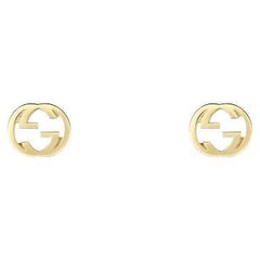 Gucci Interlocking G 18K Yellow Gold Stud Earrings YBD748543002