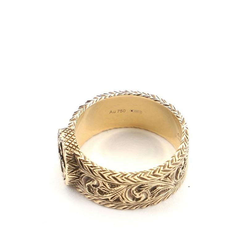 Gucci Interlocking G Arabesque Ring 18 Karat Gelbgold breit 1