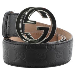 Gucci Interlocking G Belt Guccissima Leather Wide