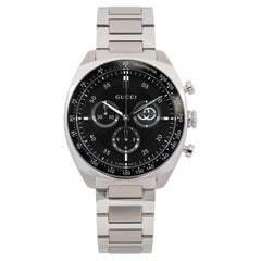 Gucci Interlocking G Chrono 41MM Esfera Negra Reloj de Cuarzo para Caballero YA142316