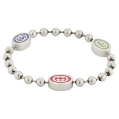 Used Gucci Interlocking G Coloured Enamel Boule Bracelet YBA753442001