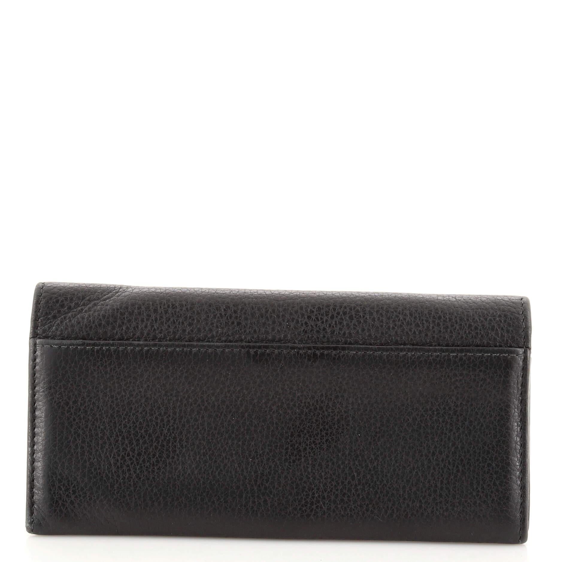 Black Gucci Interlocking G Continental Wallet Leather Long