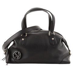 Gucci Interlocking G Convertible Bowler Bag Leather Large