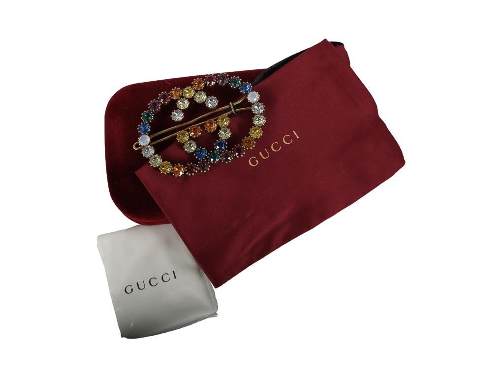 Gucci Interlocking G Crystal-Embellished Hair Clip In New Condition For Sale In London, GB